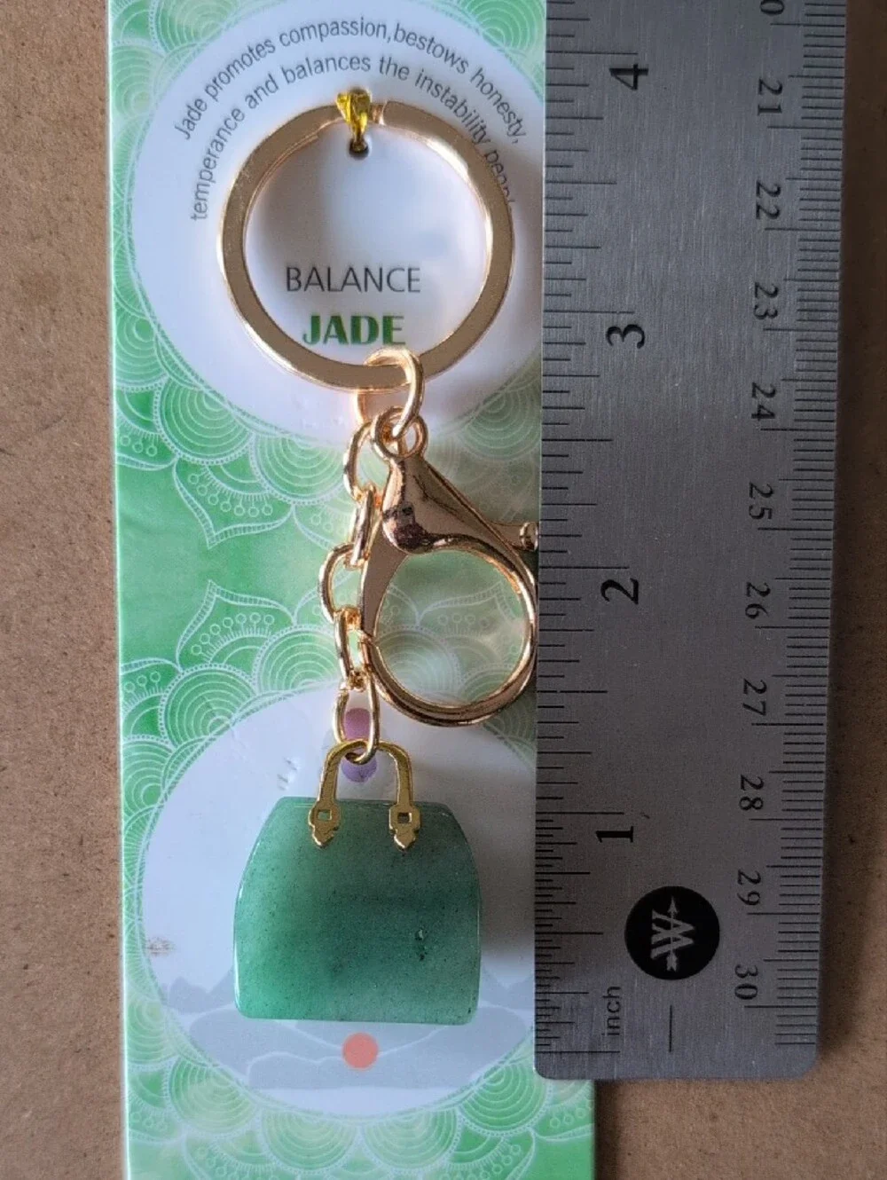 Jade Balance Green Jade Bag Charm Keychain